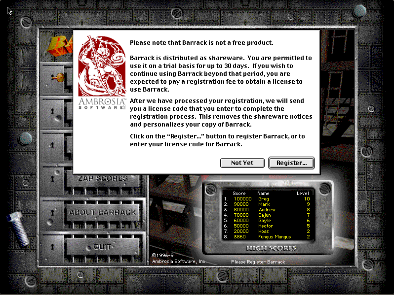 Barrack running in the browser