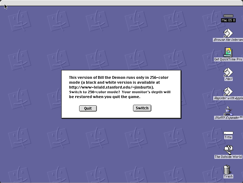 Bill the Demon running in the browser
