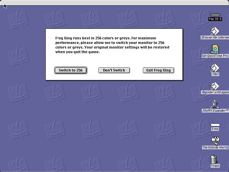 Frog Xing running in the browser