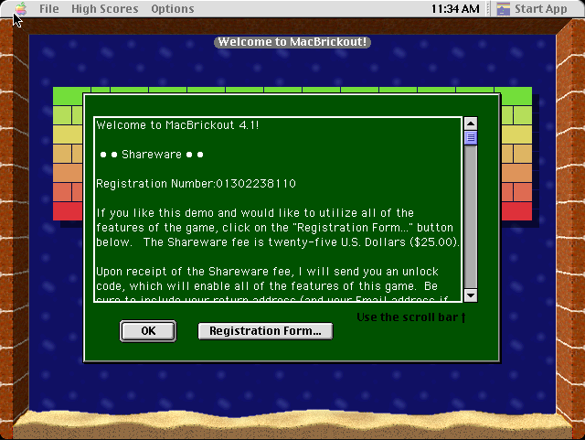 MacBrickout running in the browser