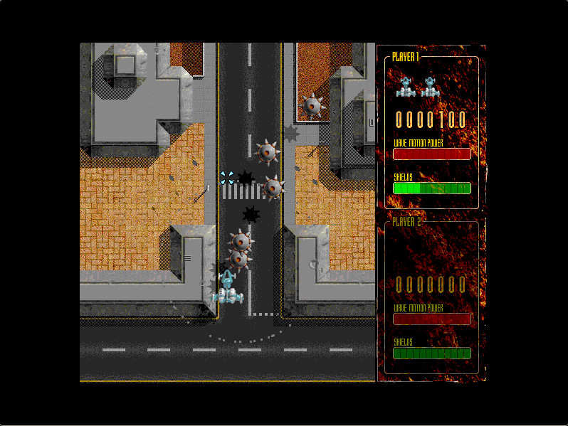 Screenshot of Mars Rising (Ambrosia Software, 1998) running on an emulated Power Macintosh 9500