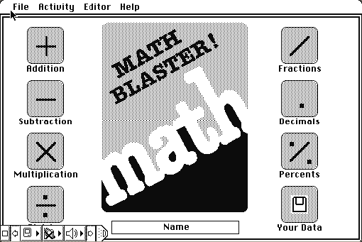 Math Blaster running in the browser
