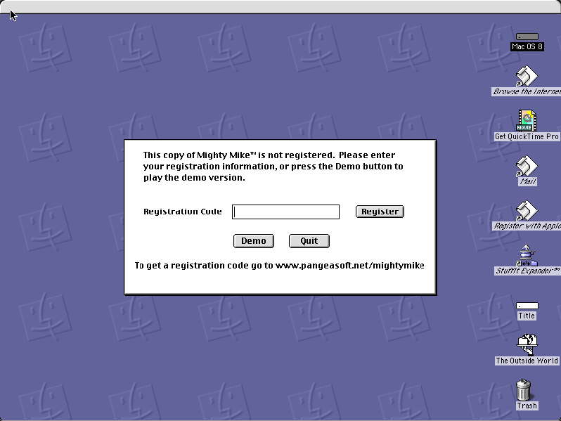 Mighty Mike running in the browser