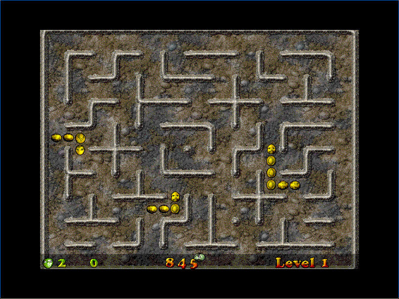 Screenshot of Slithereens (Ambrosia Software, 1998) running on an emulated Power Macintosh 9500