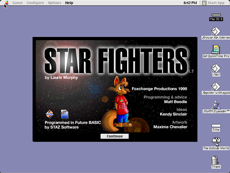 Star Fighters running in the browser