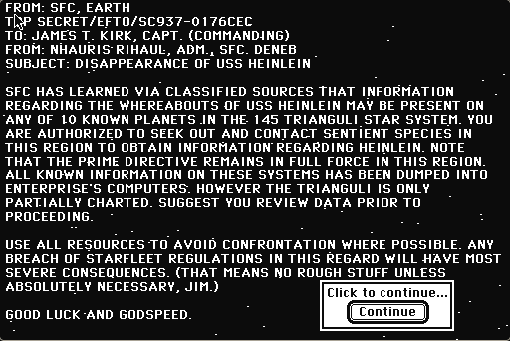 Star Trek: The Kobayashi Alternative running in the browser