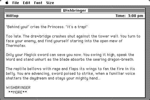 Wishbringer running in the browser